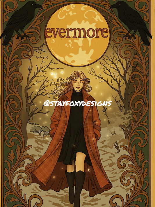 Taylor Swift "Evermore" Era — Art Nouveau Print