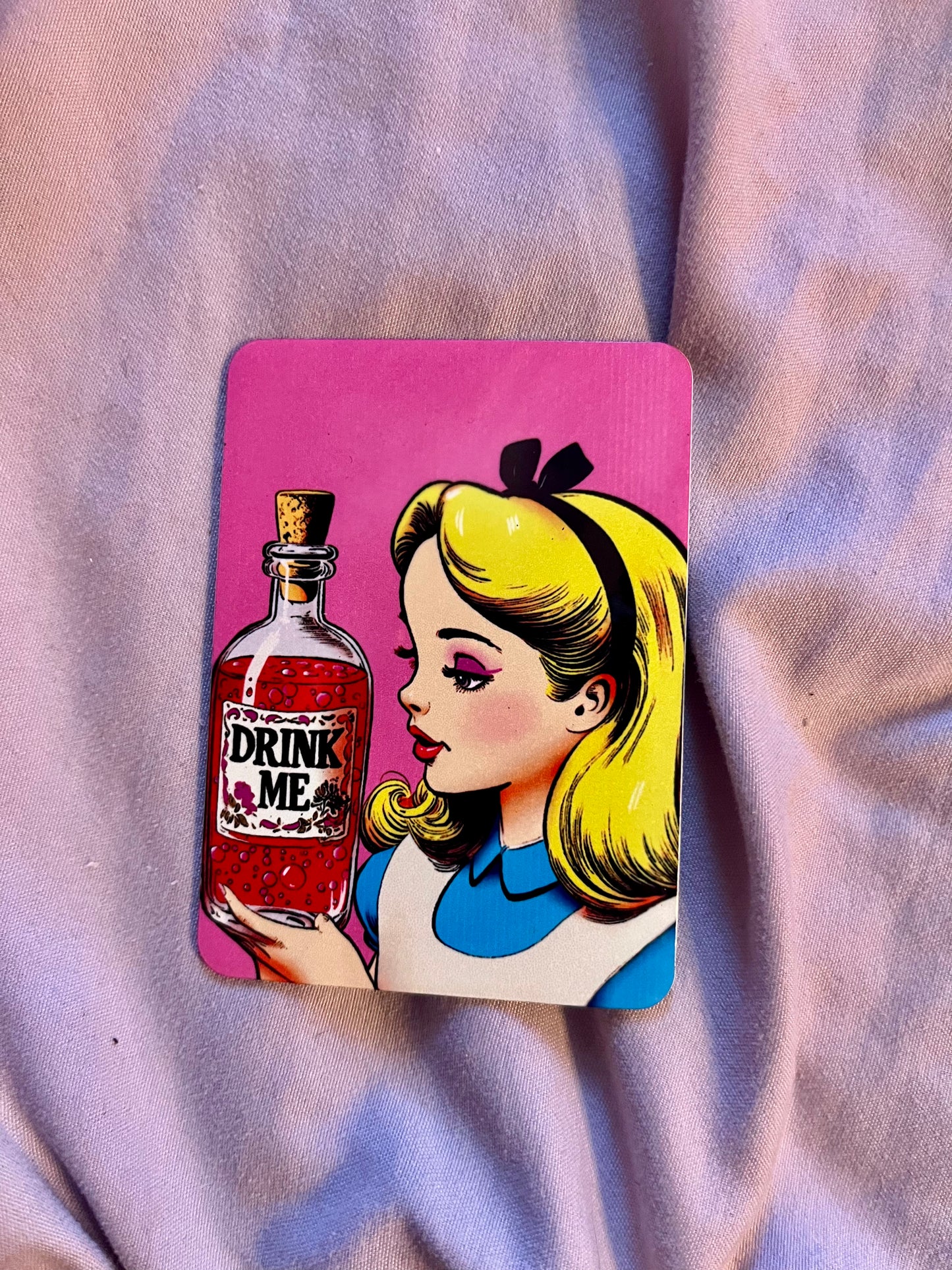 “Alice – Drink Me” – Pop Art Fridge Magnet