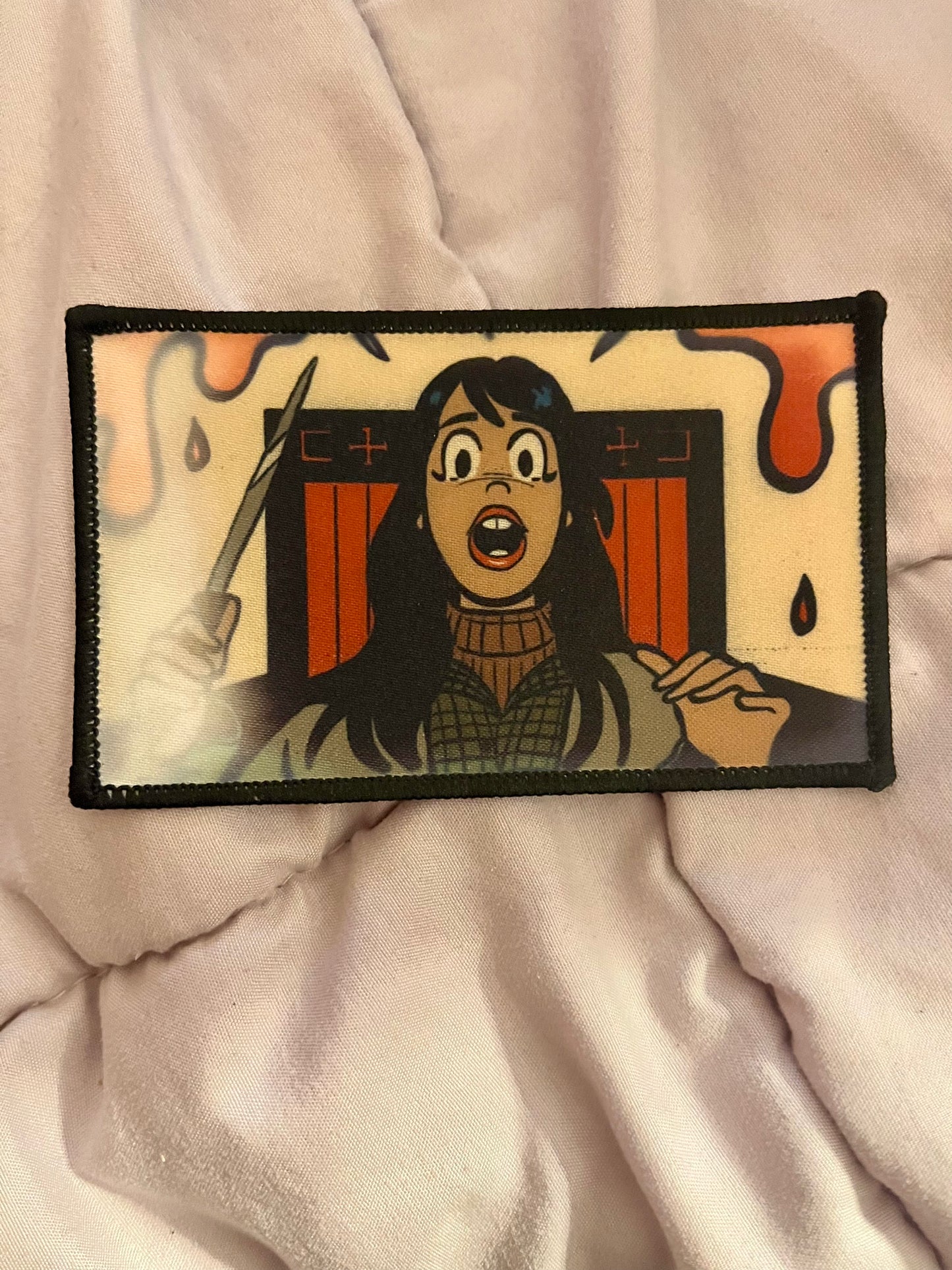 Archie-Style Wendy Torrance Iron-On Patch – Retro Horror Comic Embroidered Appliqué