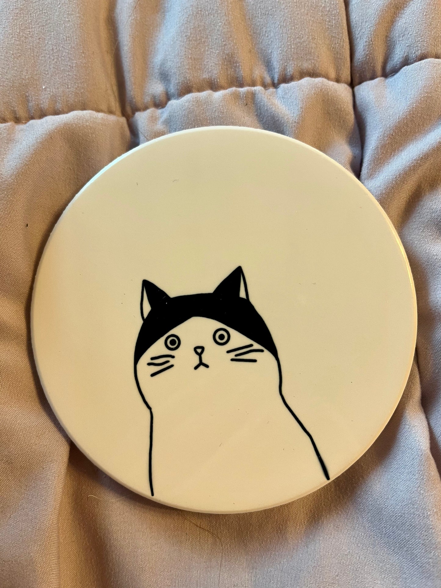 Silly Cat Ceramic Coasters – Funny Cat Drink Coasters (Set or Single)