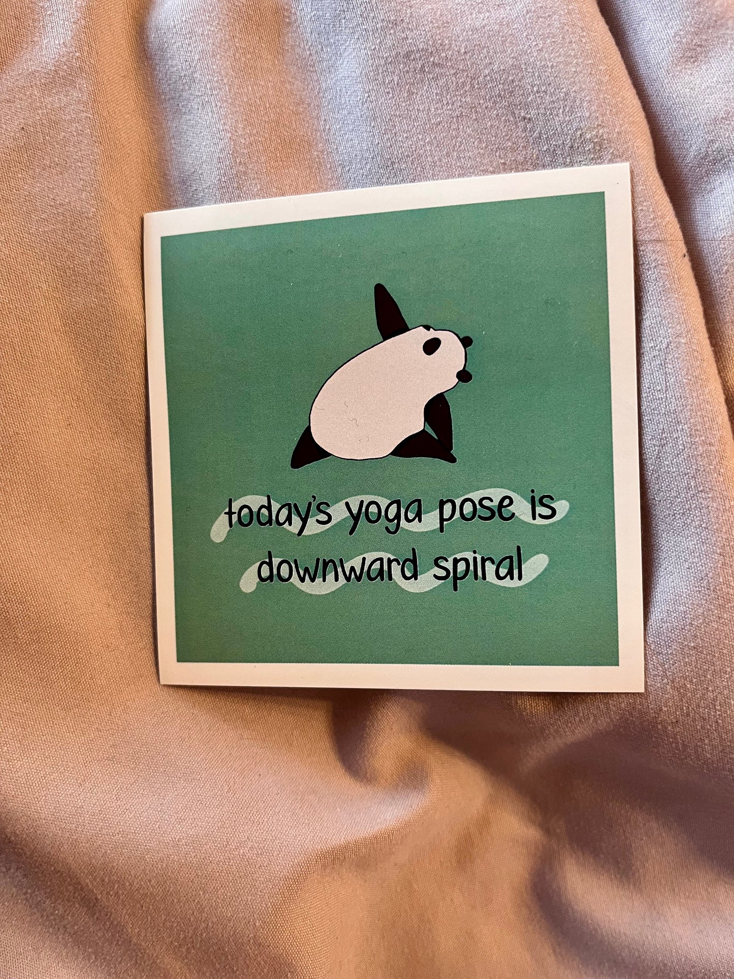 “Today’s Yoga Pose: Downward Spiral” Panda Sticker – Funny Relatable Vinyl Decal