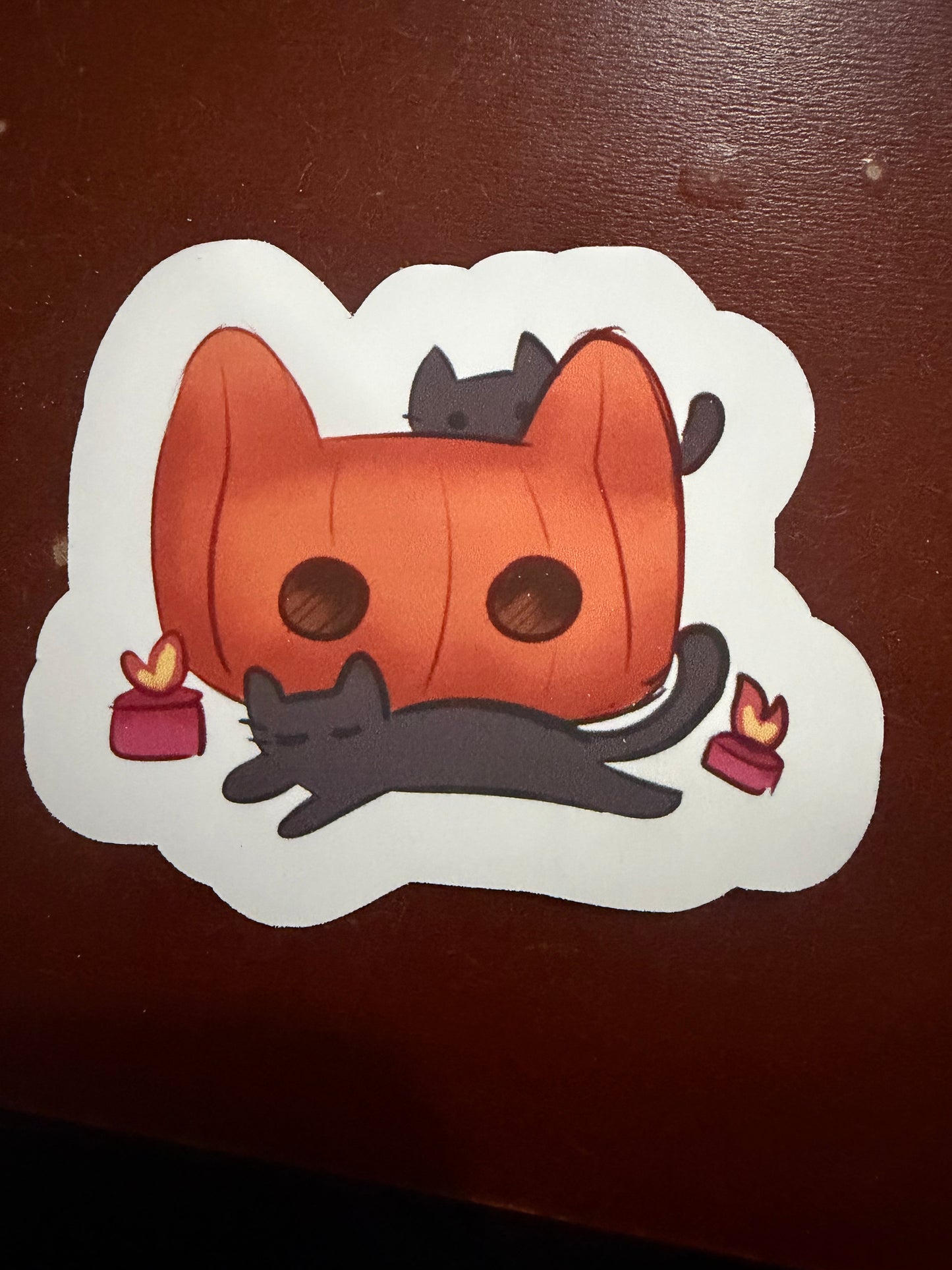 Black Cats and Pumpkin Die Cut Sticker