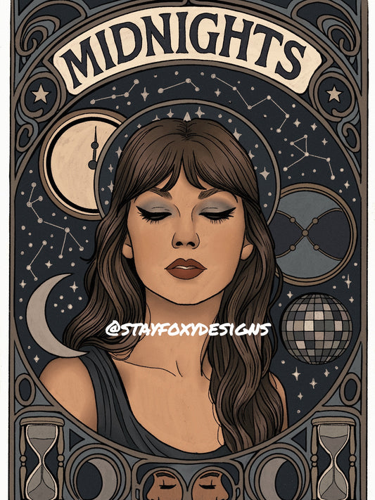 Taylor Swift "Midnights" Era — Art Nouveau Print