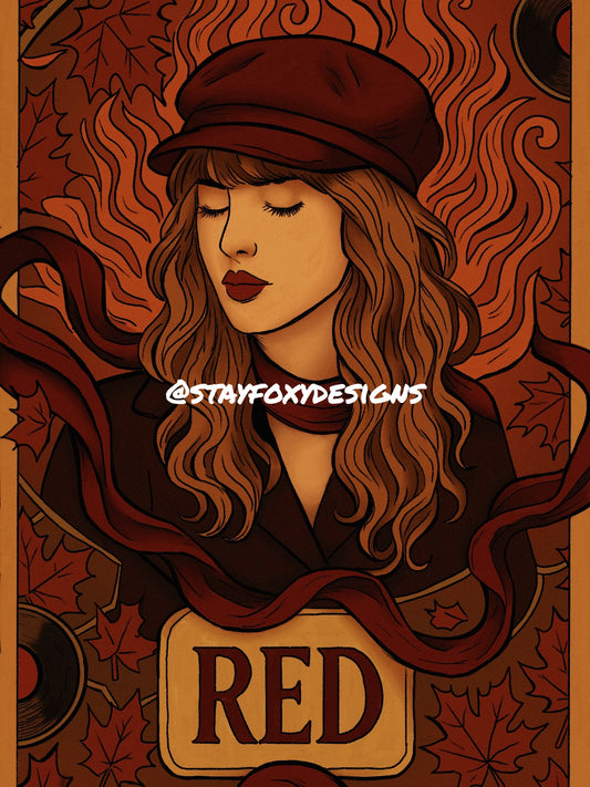 Taylor Swift "Red" Era — Art Nouveau Print