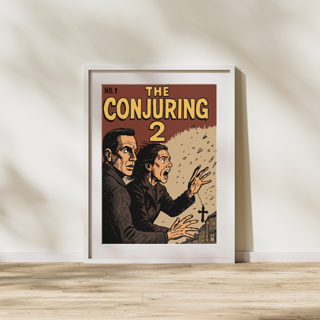 The Conjuring 2 Comic Style Printable | Digital Horror Art Download | Valak Pop Art Poster | Retro Haunted House Wall Decor