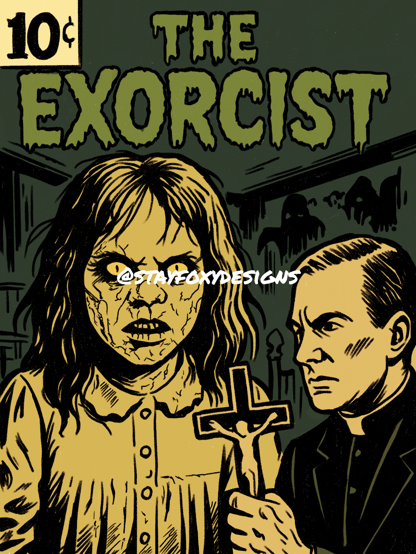 The Exorcist Digital Print | Retro Horror Comic Poster | Classic Possession Movie Wall Art | Instant Download | Pop Art Halloween Decor