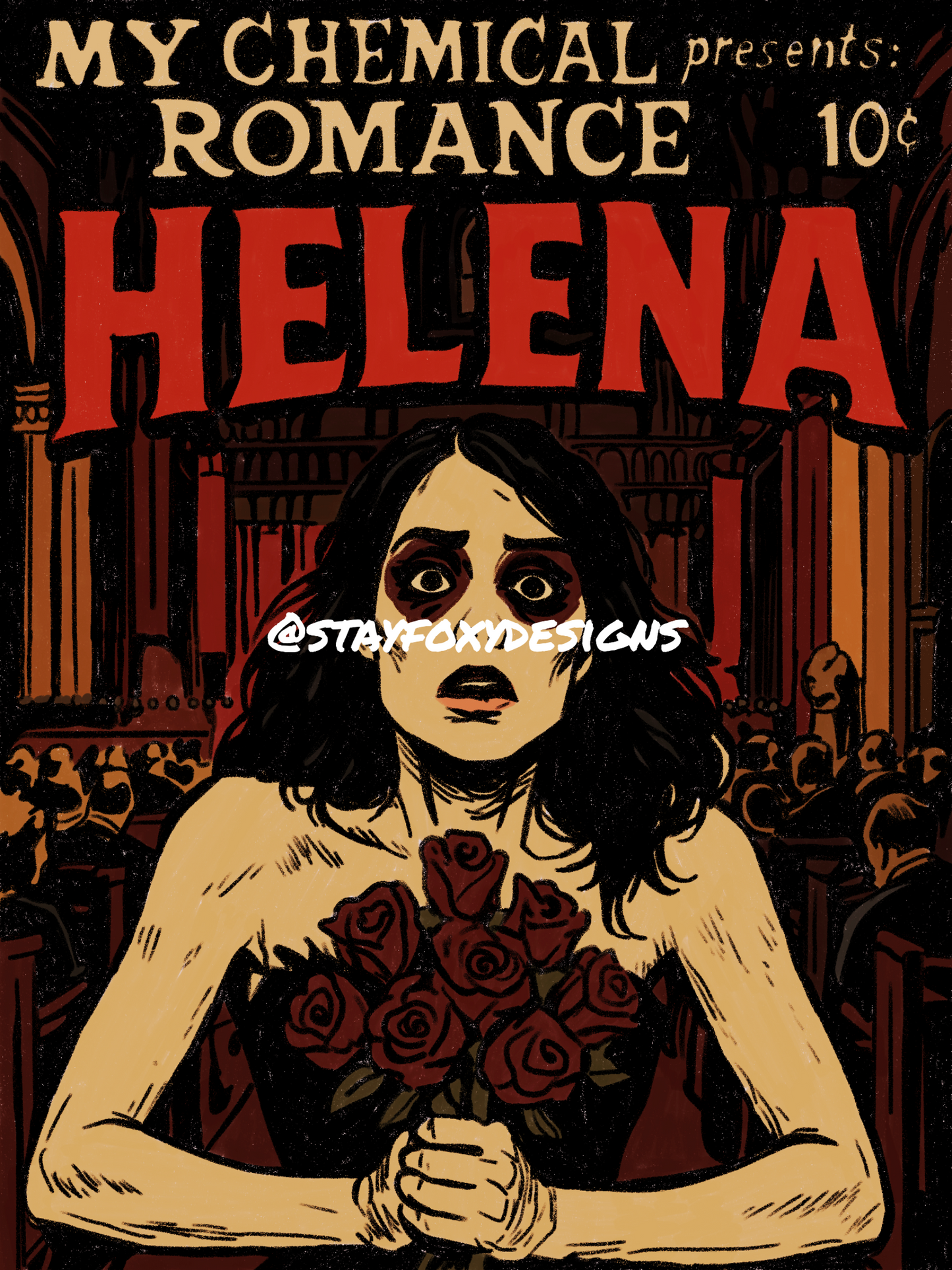 “Helena” – Comic Book–Inspired Emo Pop Art Print (My Chemical Romance Inspired)
