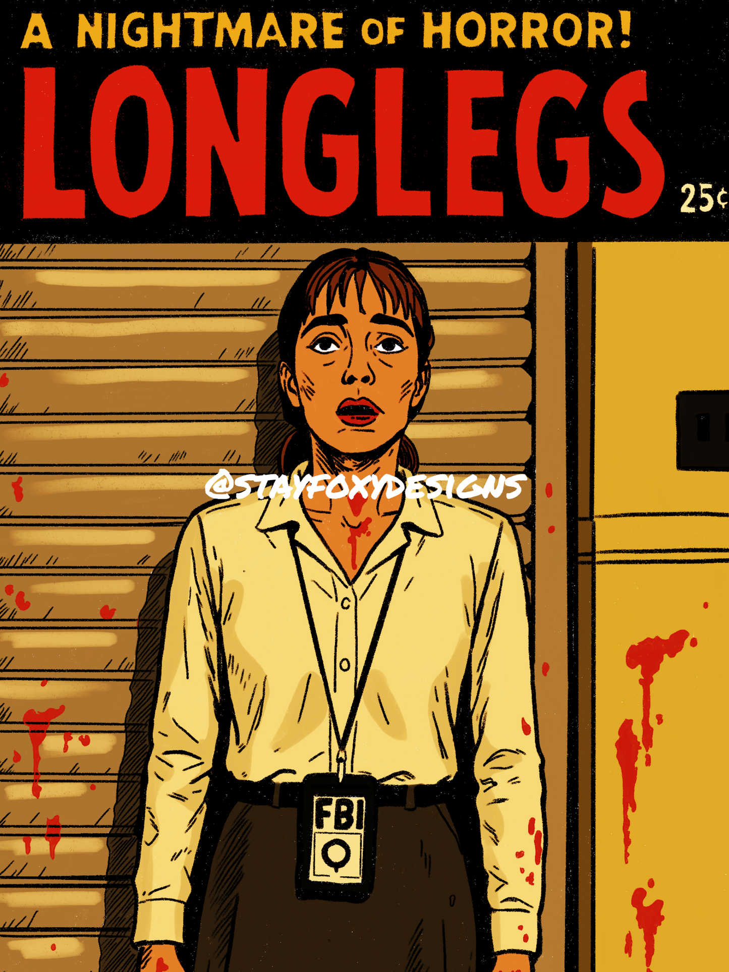 Longlegs Digital Art Print | Dark Horror Comic Style | Creepy Creature Poster | Instant Download | Printable Wall Art