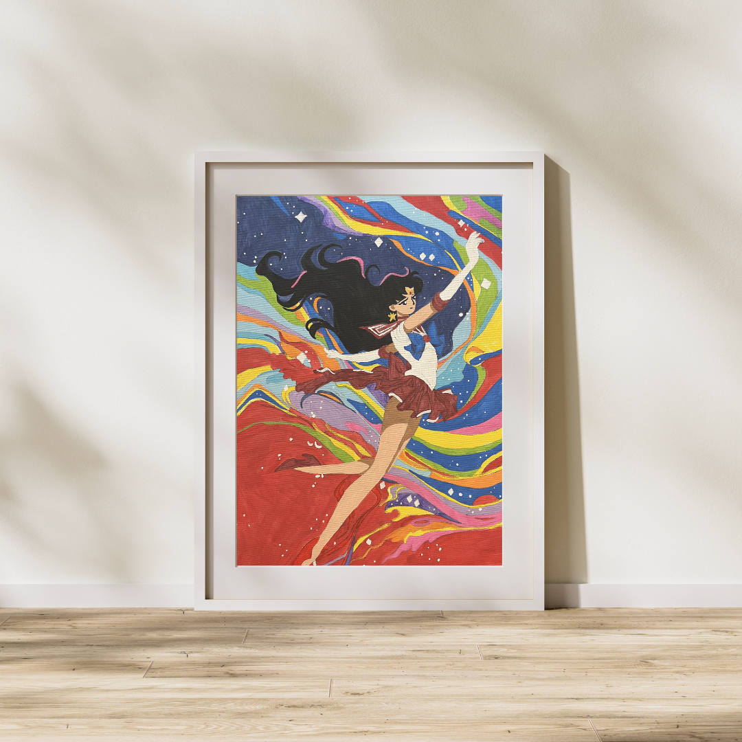 Sailor Mars – Vibrant Pop Pattern Art Print