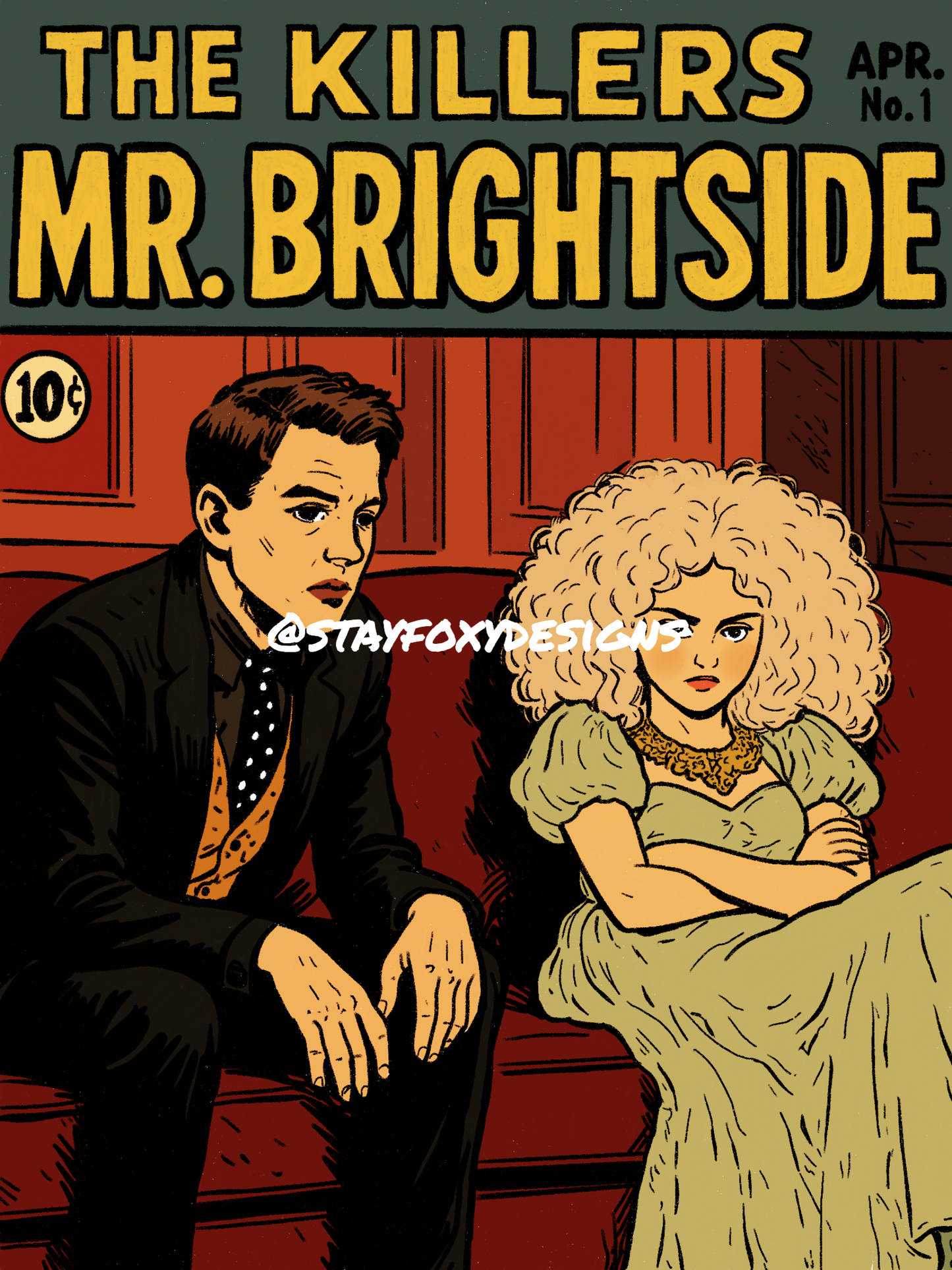 Mr. Brightside Pop Art Comic Cover | Digital Print Download | The Killers Inspired Wall Art | Retro Indie Rock Nostalgia Poster