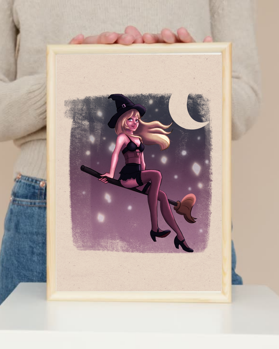 Sabrina Carpenter the Teenage Witch – Whimsical Halloween Art Print