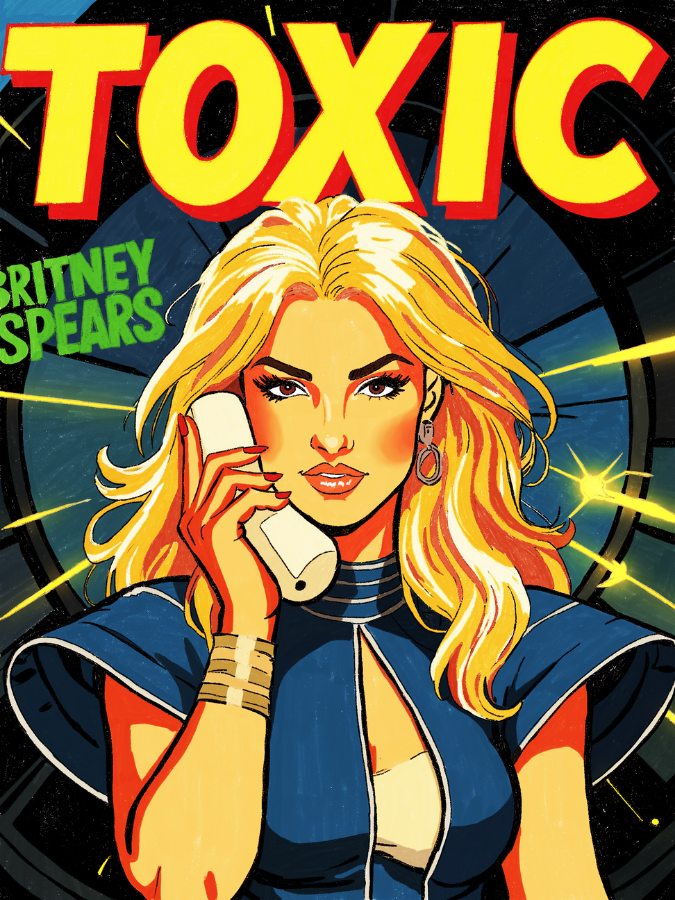 “Toxic” – Comic Book–Inspired Pop Art Print (Britney Spears Inspired)