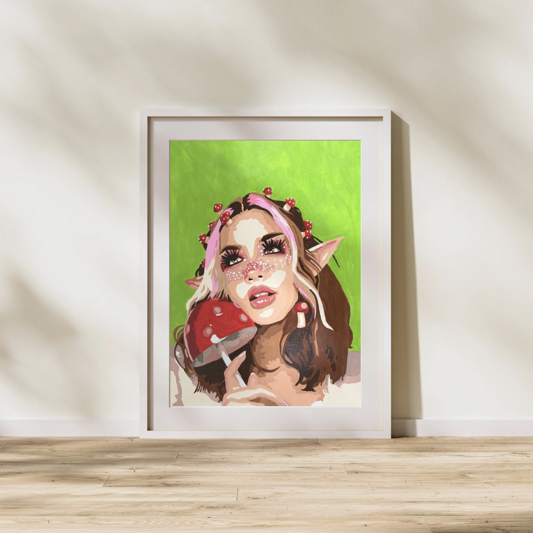 “Neon Forest Fae” Art Print | Heavy Cardstock | 5x7 or 8x10 or 11x14