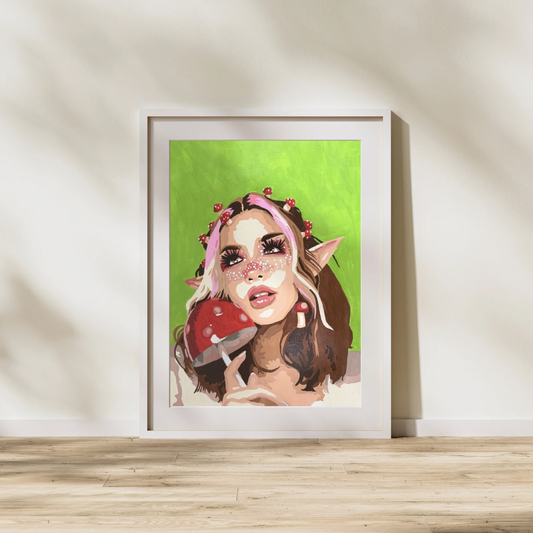 “Neon Forest Fae” Art Print | Heavy Cardstock | 5x7 or 8x10 or 11x14