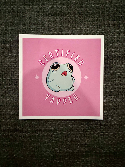 Certified Yapper Frog Sticker
