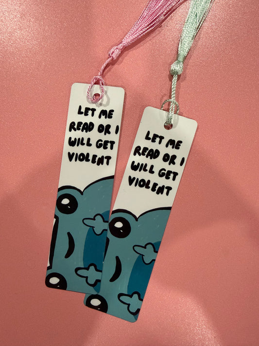 "I Will Get Violent" Bookmark - Funny Frog Page Holder