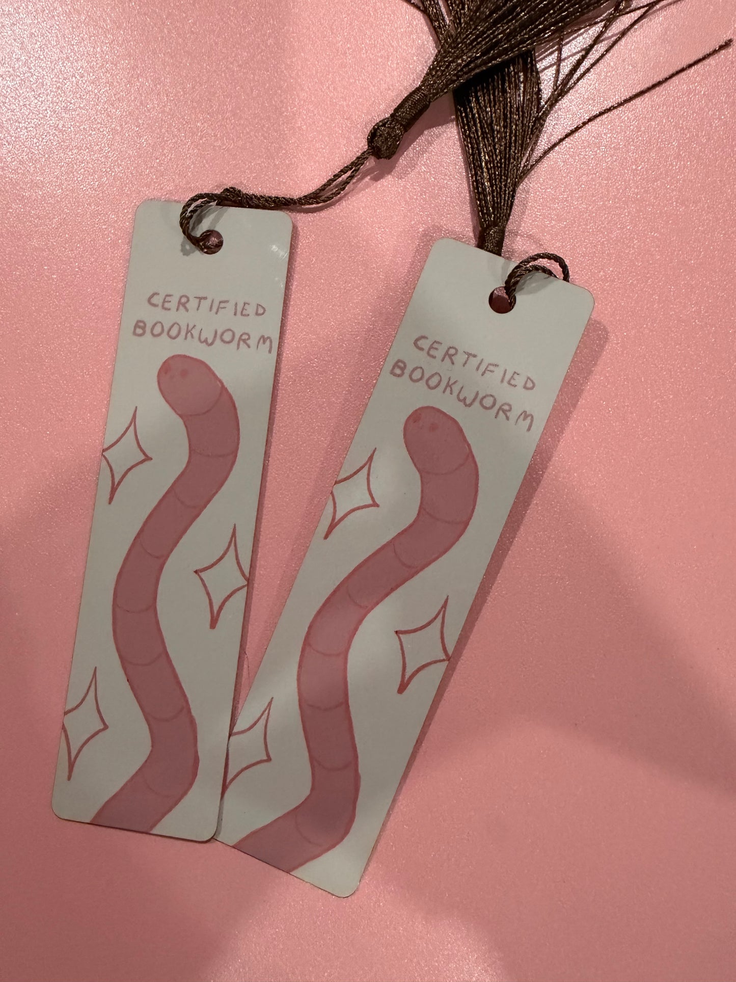 "Certified Bookworm" Bookmark - Funny Cute Worm Page Holder