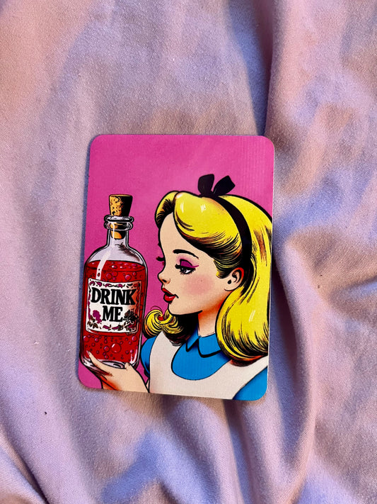 “Alice – Drink Me” – Pop Art Fridge Magnet