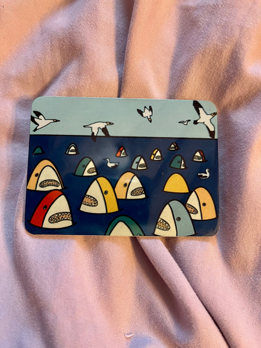 “Rainbow Sharks” – Pop Art Fridge Magnet