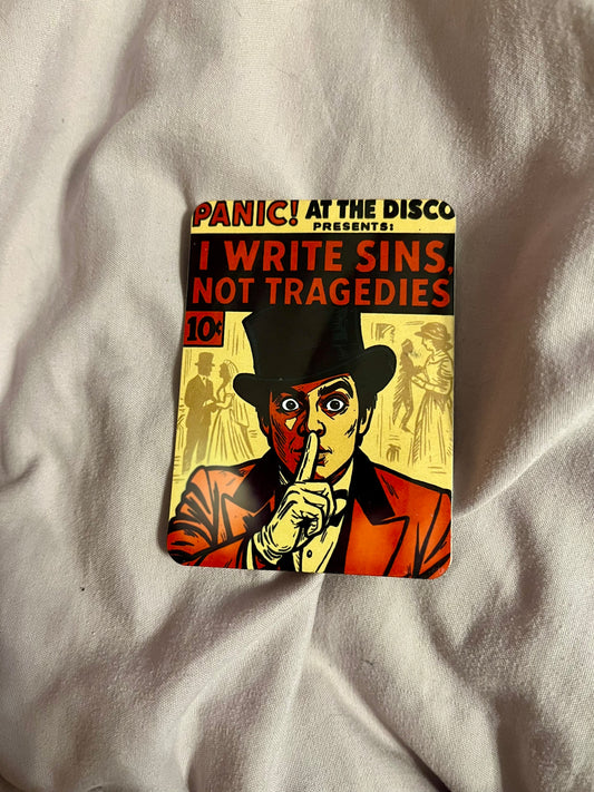 “I Write Sins Not Tragedies” – Panic! At The Disco Pop Punk Fridge Magnet