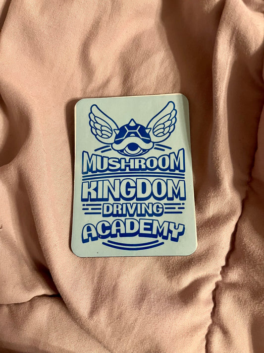 “Mushroom Kingdom Driving Academy” – Gamer Pop Culture Fridge Magnet