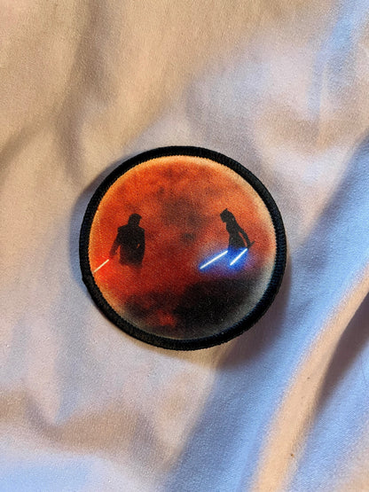 Anakin & Ahsoka Battle in the Smog Iron-On Patch – Epic Duel Embroidered Appliqué