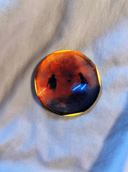 Anakin & Ahsoka Battle in the Smog Iron-On Patch – Epic Duel Embroidered Appliqué