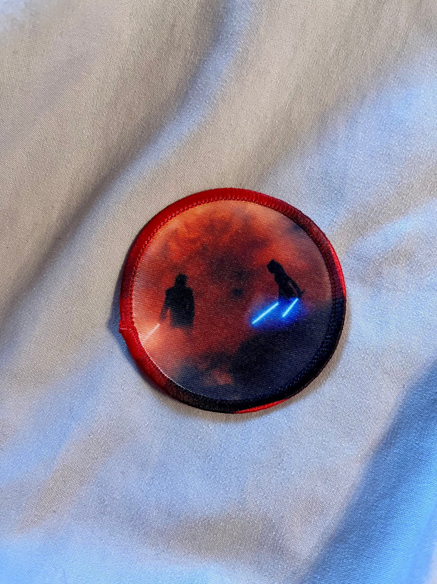 Anakin & Ahsoka Battle in the Smog Iron-On Patch – Epic Duel Embroidered Appliqué