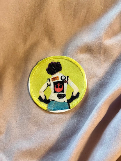 Princess Leia “Patch Vest” Iron-On Patch – Rebel Style Embroidered Appliqué