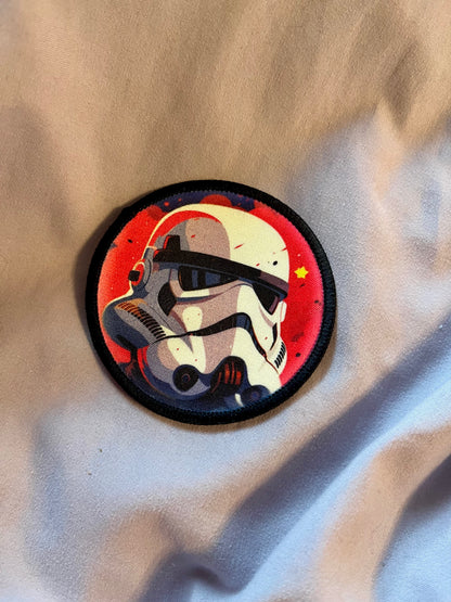 Pop Art Stormtrooper Iron-On Patch – Colorful Star Wars Embroidered Appliqué