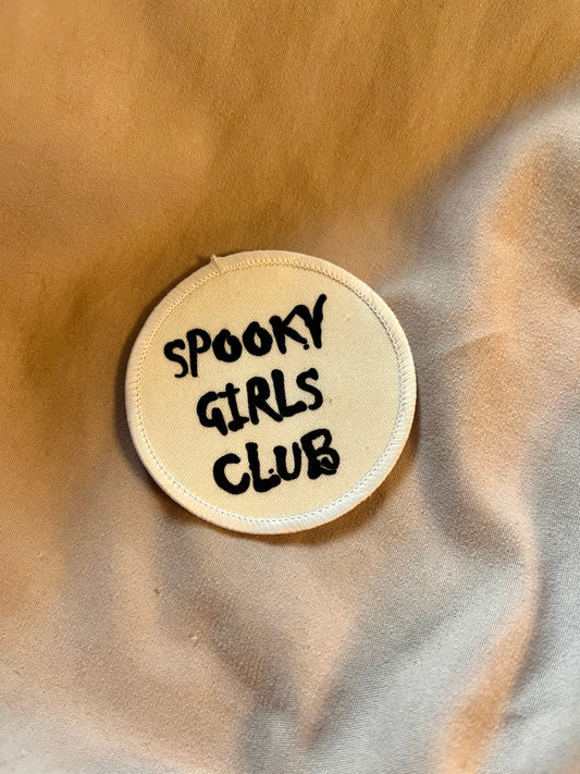 “Spooky Girls Club” Iron-On Patch – Gothic & Fun Embroidered Appliqué
