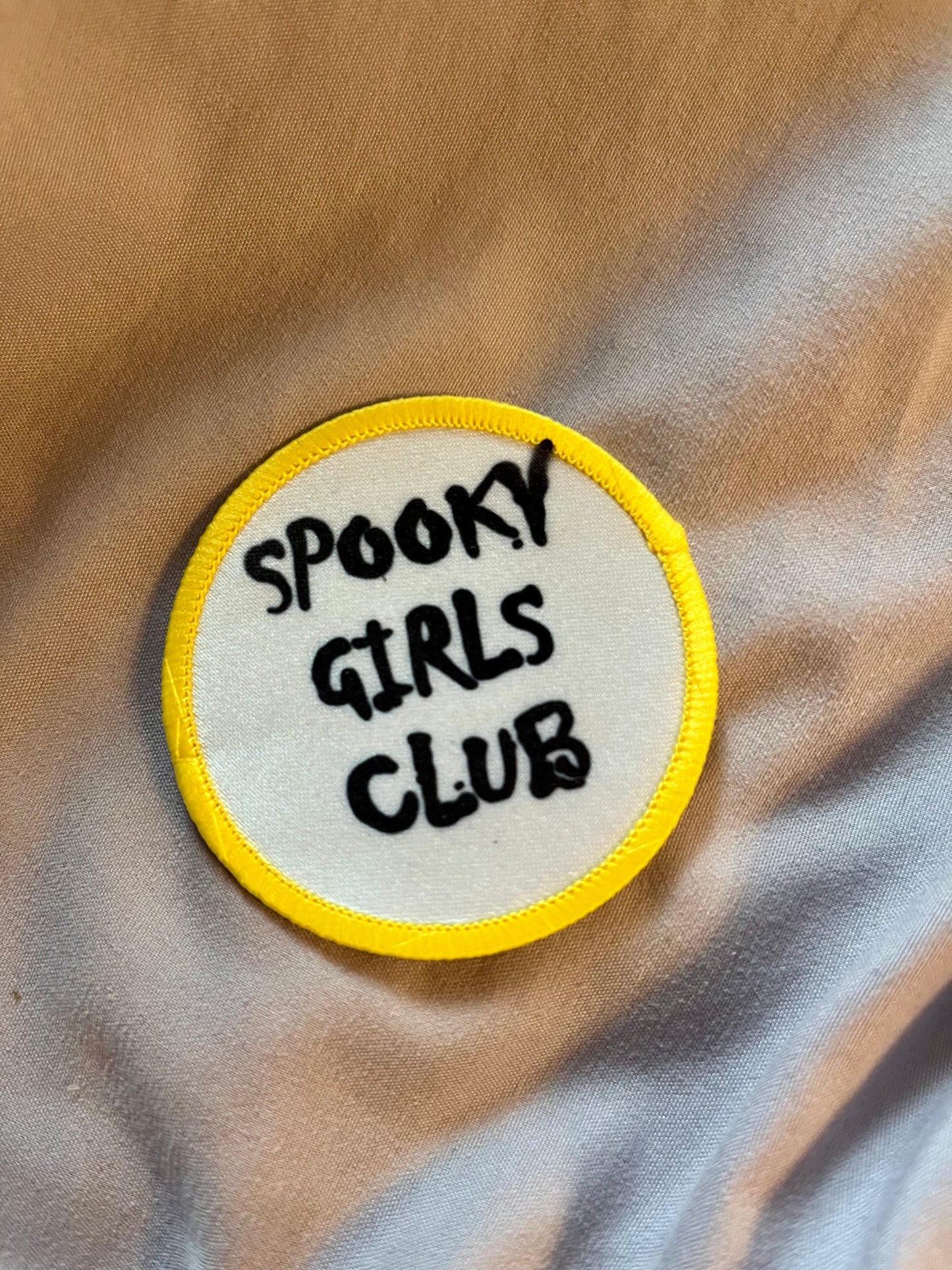 “Spooky Girls Club” Iron-On Patch – Gothic & Fun Embroidered Appliqué
