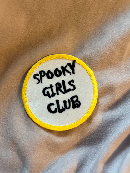 “Spooky Girls Club” Iron-On Patch – Gothic & Fun Embroidered Appliqué
