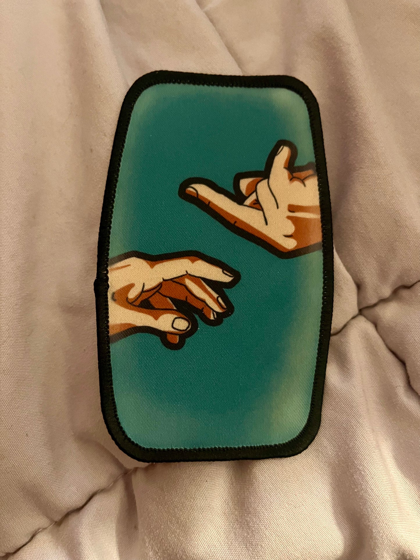 Creation of Adam Parody Iron-On Patch – Renaissance Middle Finger Embroidered Appliqué