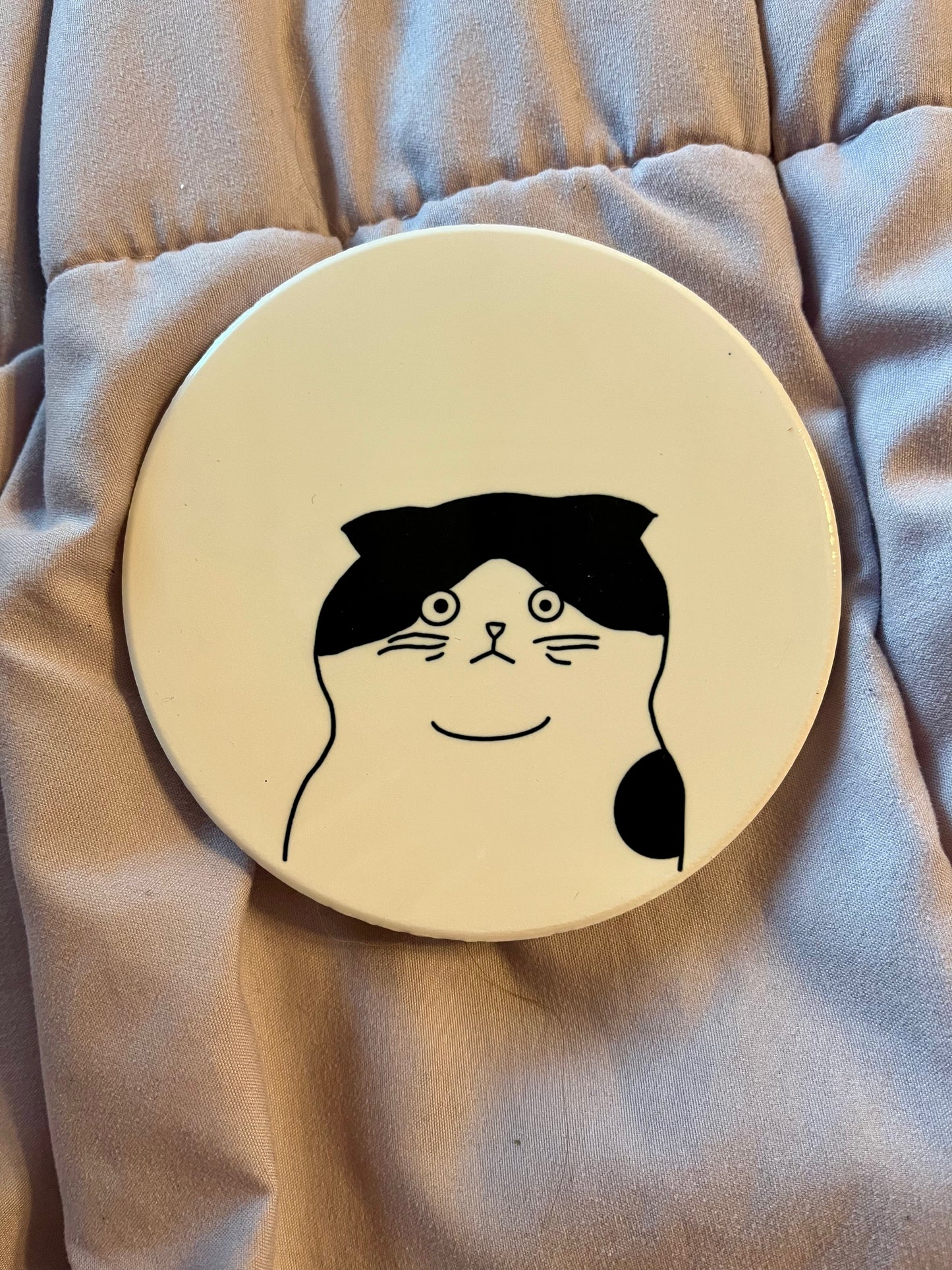 Silly Cat Ceramic Coasters – Funny Cat Drink Coasters (Set or Single)