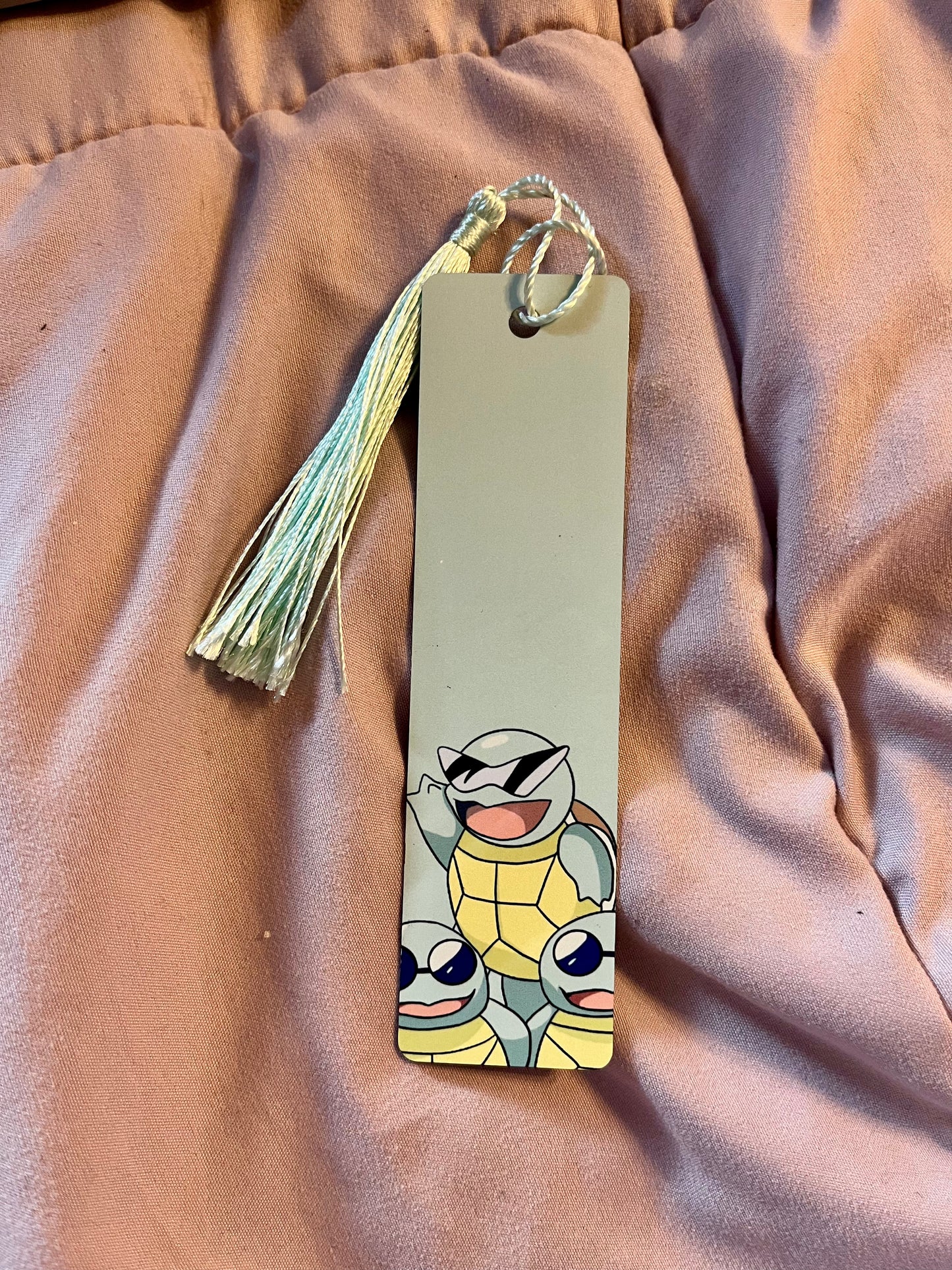 Squirtle Squad Metal Bookmark with Tassel – Pokémon Cartoon Page Holder
