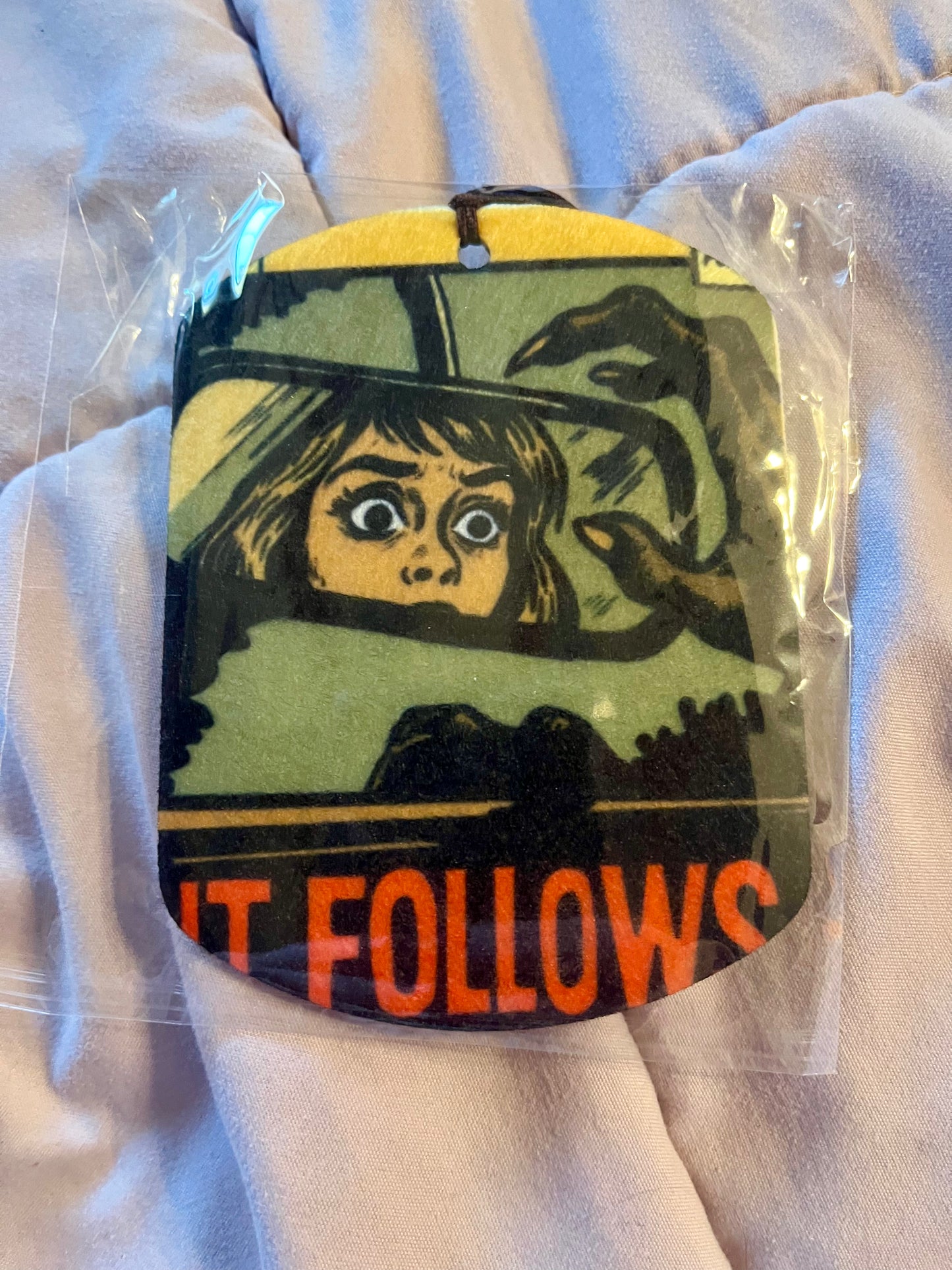 “It Follows” Pop Art Reusable Air Freshener – Retro Horror Inspired (Unscented)