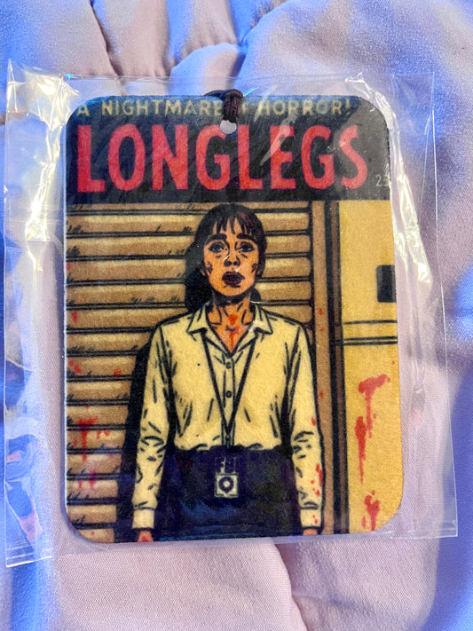 Longlegs Pop Art Reusable Air Freshener – Horror Cartoon Inspired (Unscented)