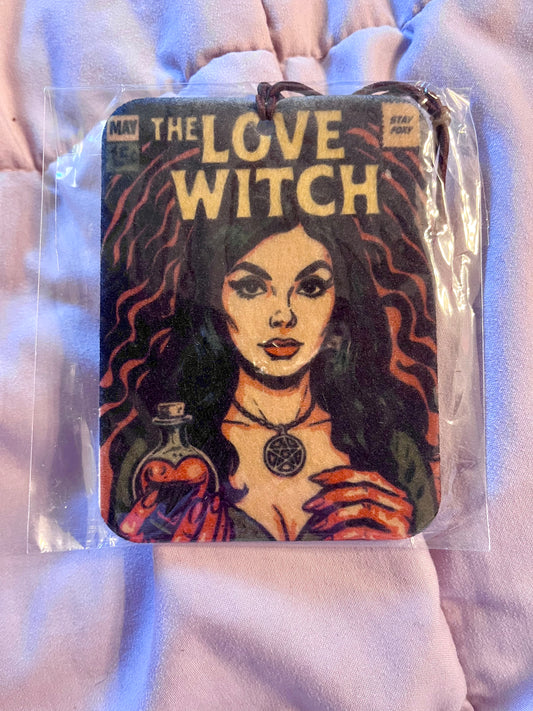 The Love Witch Pop Art Reusable Air Freshener – Retro Horror & Witchy Aesthetic (Unscented)