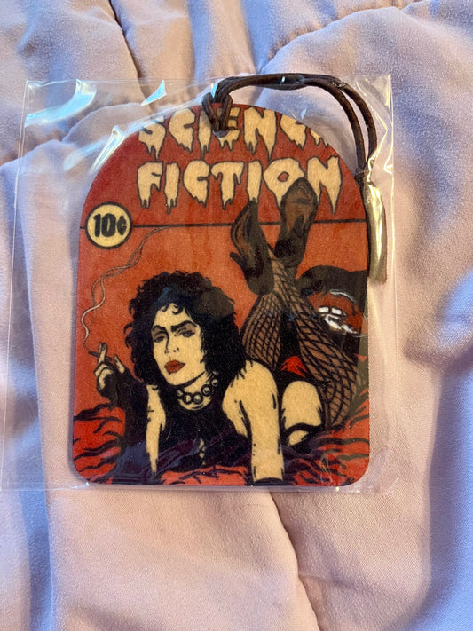 Rocky Horror x Pulp Fiction “Science Fiction” Reusable Air Freshener – Pop Art Horror Mashup (Unscented)