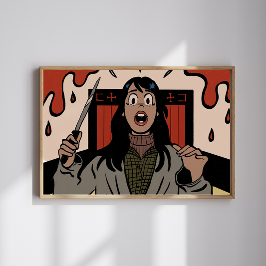 Archie Comics Style Wendy Torrance Art | The Shining Fan Print | Retro Pop Art Horror Illustration | Vintage Comic Style Wall Decor