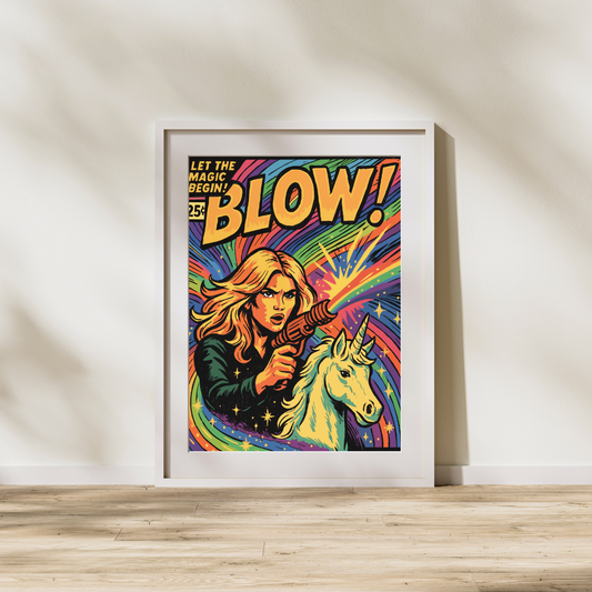 BLOW Comic Book Cover Digital Print | Kesha Pop Art Poster | Party Anthem Wall Decor | Retro Comic Style Instant Download