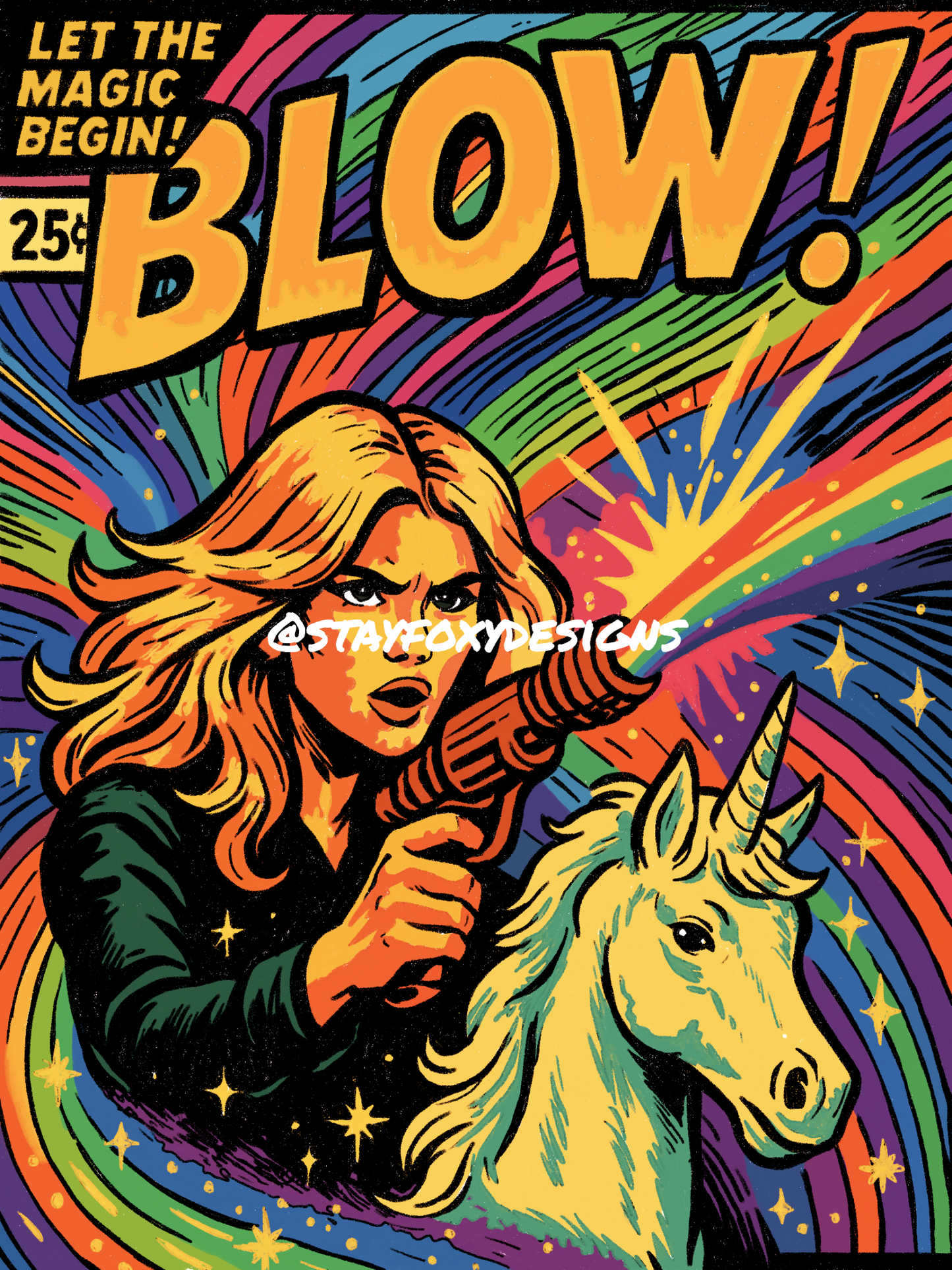 BLOW Comic Book Cover Digital Print | Kesha Pop Art Poster | Party Anthem Wall Decor | Retro Comic Style Instant Download