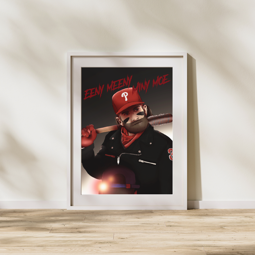 “Bryce Harper as Negan” – Pop Culture Mashup Art Print