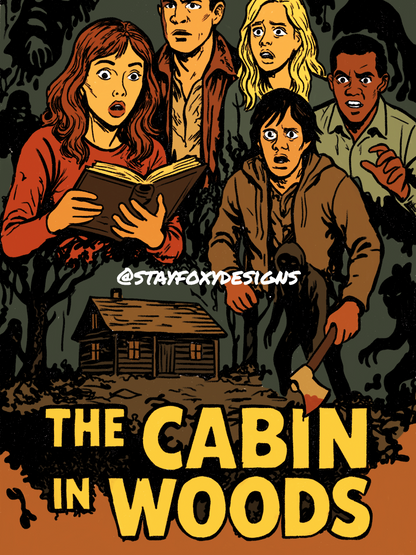 Cabin in the Woods Comic Cover | Digital Download | Horror Movie Art | Pop Art Printable Poster | 5x7 Included | Instant Wall Art