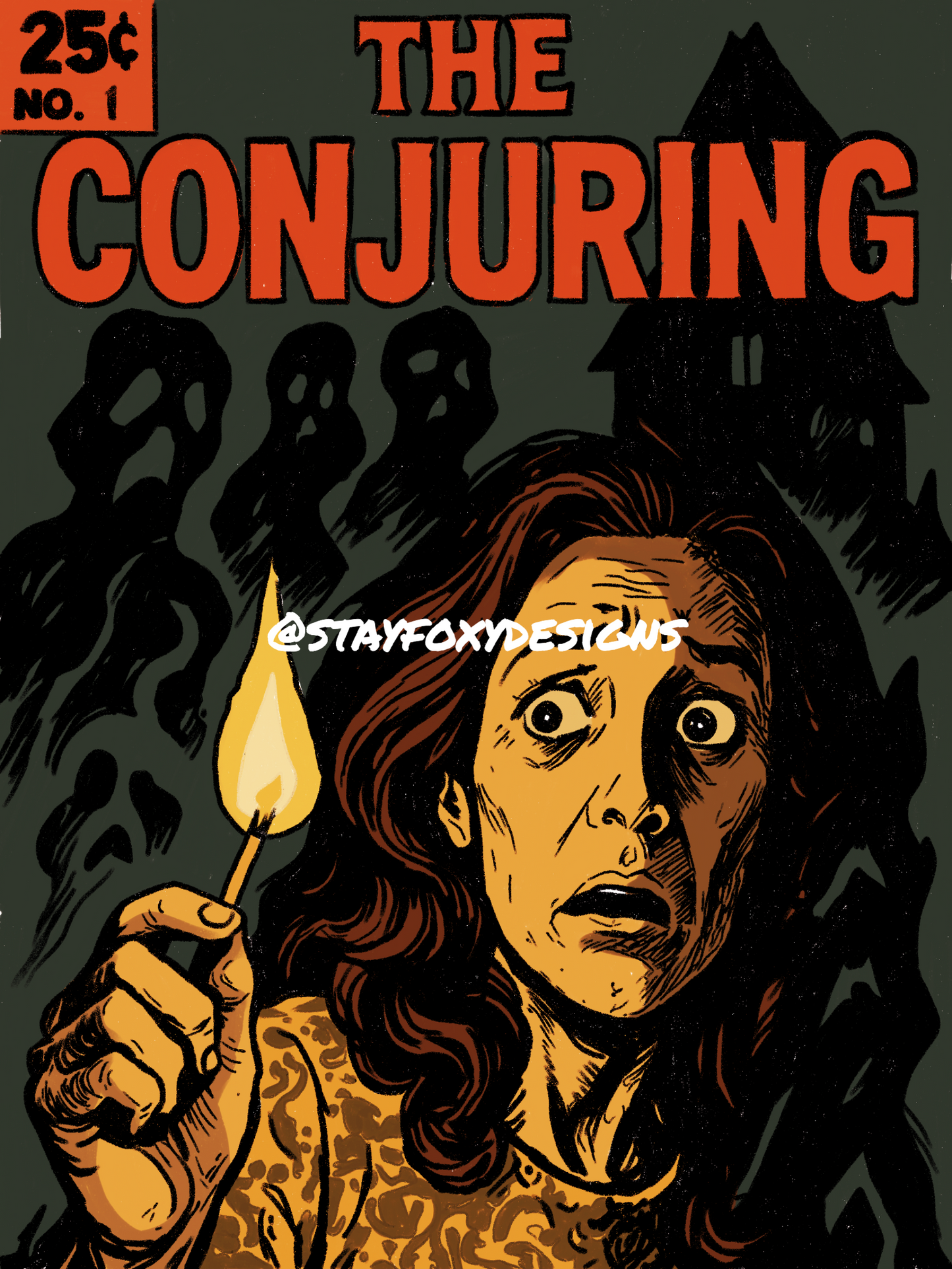 The Conjuring Comic Book Cover | Digital Horror Art Download | Pop Art Printable Wall Decor | Paranormal Movie Poster | Retro Horror Style