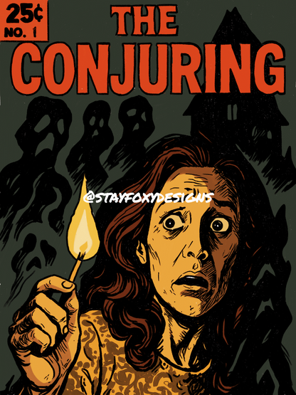 The Conjuring Comic Book Cover | Digital Horror Art Download | Pop Art Printable Wall Decor | Paranormal Movie Poster | Retro Horror Style