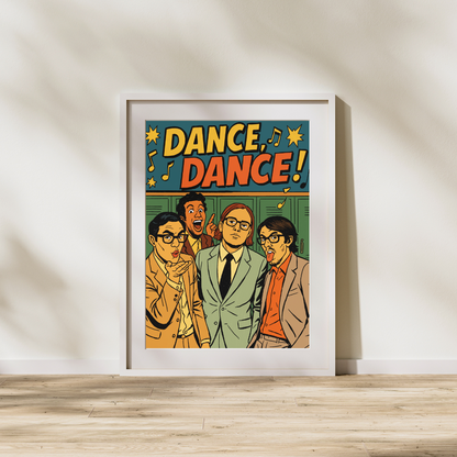 Dance, Dance Comic Book Cover Digital Print | Fall Out Boy Inspired Pop Punk Art | Retro High School Meltdown Wall Decor | Instant Download