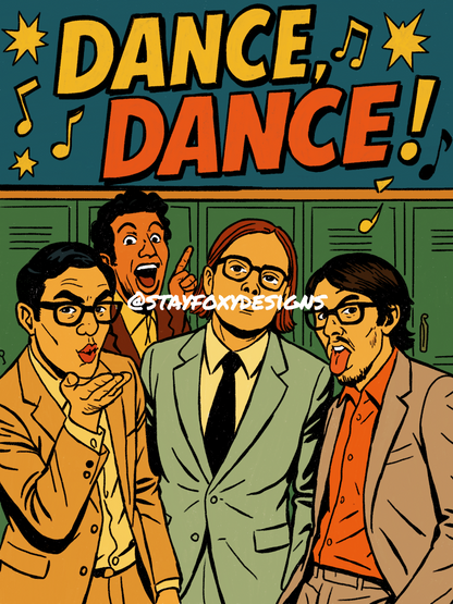 Dance, Dance Comic Book Cover Digital Print | Fall Out Boy Inspired Pop Punk Art | Retro High School Meltdown Wall Decor | Instant Download