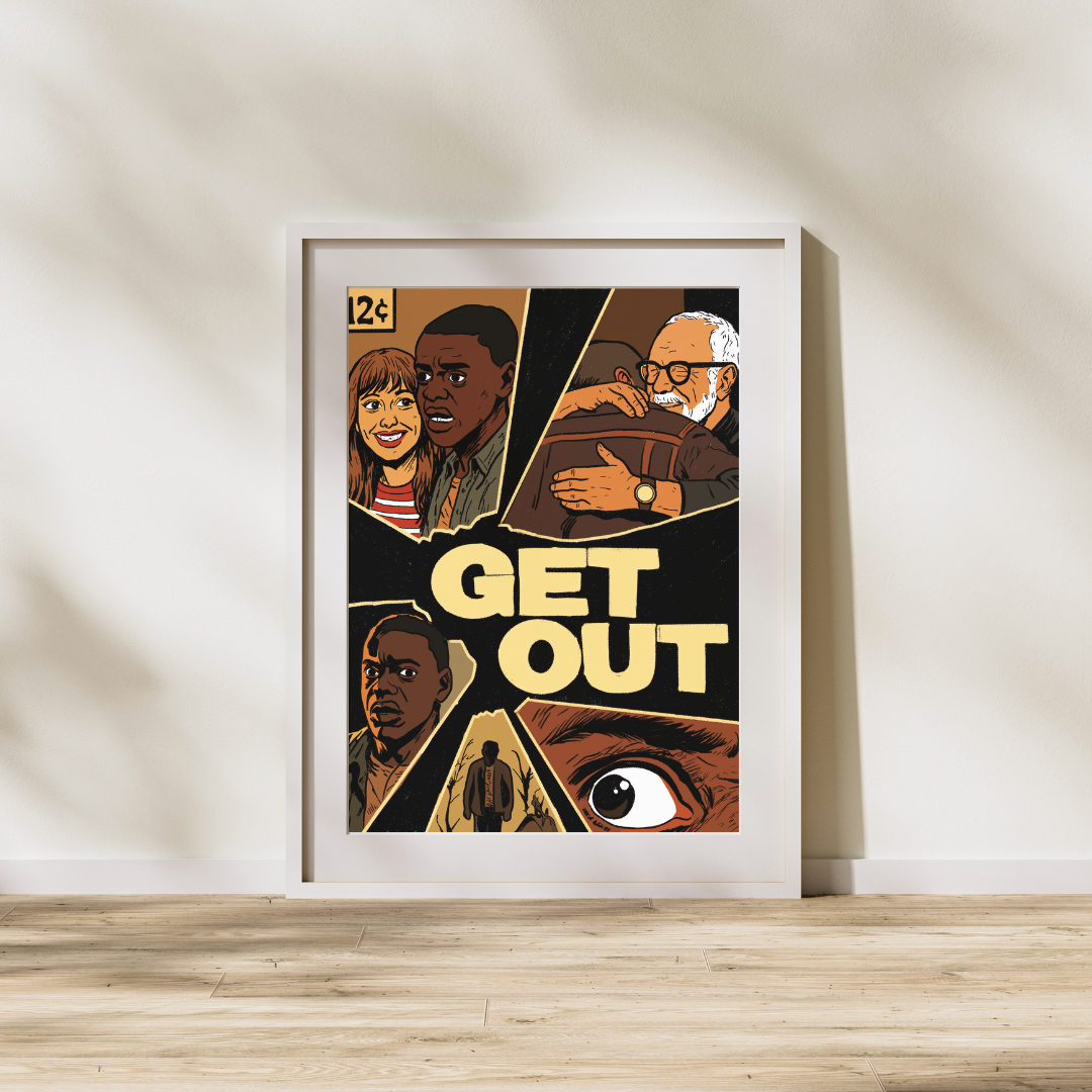 Get Out Digital Art Print | Horror Movie Comic Poster | Modern Thriller Wall Art | Pop Art Style | Instant Download | 5 Sizes